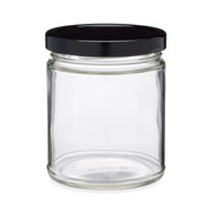 9 oz Clear Glass Jars (Black Lug Cap) - C9OZ