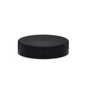 28-400 Black PP Plastic Smooth Flat Screw Top Caps - 3300C09BLK