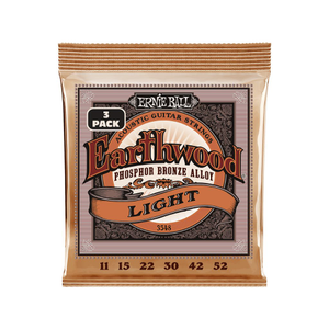 Ernie Ball Earthwood Light Phosphor Bronze 11-52 Acoustic Guitar Strings - 3 Pack