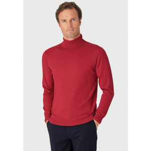 Cornwall Claret Cotton Merino Roll Neck Jumper