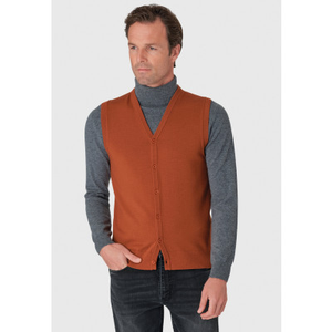 Salcombe Burnt Orange Merino Wool Waistcoat