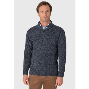 Shaw Denim Blue Shawl Collar Jumper