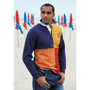 Ayckbourn Red, Navy, Ginger and Gold Harlequin Rugby Shirt