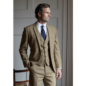 Tailored Fit Woolf Green Check British Wool Fabric Suit Jacket