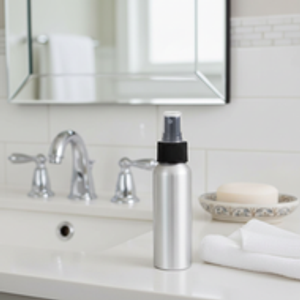2.7 oz Brushed Aluminum Bullet Bottle & Black Fine Mist Sprayer - AL80AB