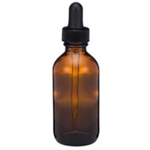 2 oz Glass - Amber Boston Round Bottles (Black Dropper Cap) - 4699B35ABRBLK