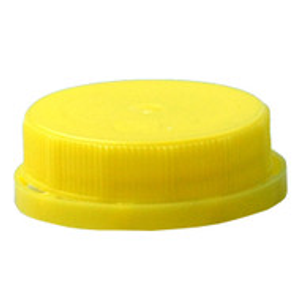 38-400 Yellow HDPE Plastic Tamper-Evident Ratchet Caps - 3800C01YLW