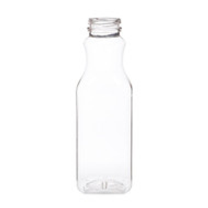 16 oz Clear PET Plastic Decanter Juice Bottles (Cap Not Included) - 3499B07-B