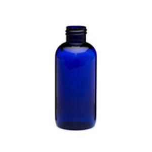 4 oz Blue PET Plastic Boston Round Bottles (Cap Not Included) - 3371B05-BBLU
