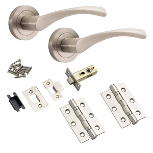 Marvel Lever on Rose Door Handle - Brushed Nickel - Latch & Hinges - Designer Levers