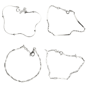 Sterling Silver Bracelet Layering Set - Silver (one size)