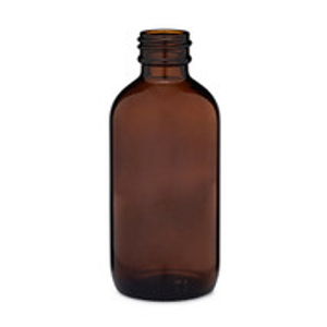 4 oz Amber Glass Boston Round Bottles (Cap Not Included) - YAB4-24