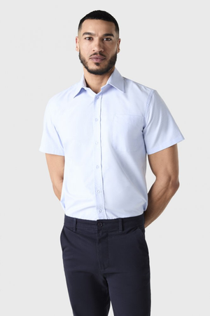 Short Sleeve Oxford Shirt, Blue