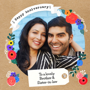 Moonpig Floral Brother & Sister-In-Law Photo Upload Card