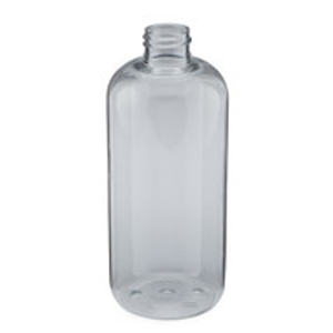 16 oz Clear PET Plastic Boston Round Bottles (Cap Not Included) - 3371B11-BCLR