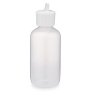 4 oz Natural LDPE Plastic Boston Round Bottle & White Flip-Top Lid - PN4