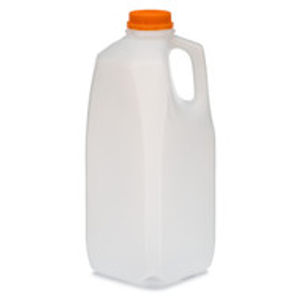 64 oz Natural HDPE Beverage Containers (Orange Ratchet Cap) - 37564