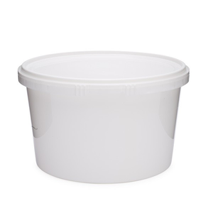 48 oz White PP Plastic Round Snap-Lock Containers (Tamper-Evident Lid) - 2332T09