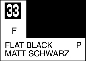 Mr. Hobby Mr. Colour - 033 - Flat Black 10ml Acrylic Model Paint