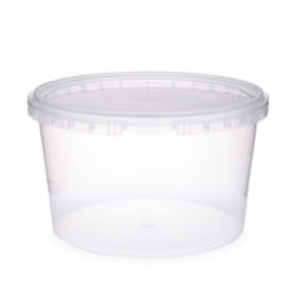 48 oz Clear PP Plastic Round Snap-Lock Containers (Tamper-Evident Lid) - 2332T19