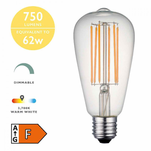 BUL-E27-LED-15-I E27 Rustika 7w LED Single Bulb Warm White Dimmable