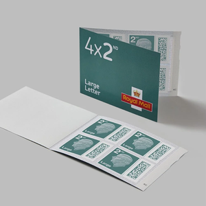 Royal Mail 2nd Class Large Letter Stamp Book of 4