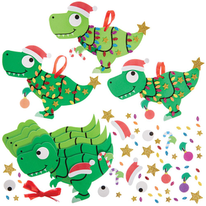 Dekoration Bastelset Weihnachtsdino aus Moosgummi