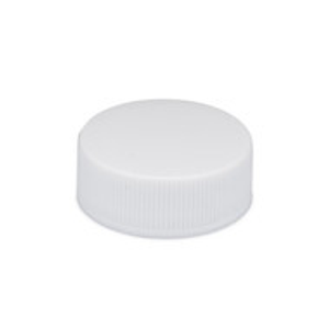 28-400 White PP Plastic Ribbed Screw Top Caps (Pressure Sensitive & Foam Liners) - X28-400FS