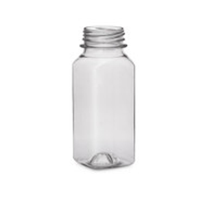 2 oz Clear PET Square Arched Bottle (Cap Not Included) - 3761B15-B