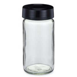 4 oz Clear Glass Paragon Spice Jars (Black PP Cap) - 5023B31BLK