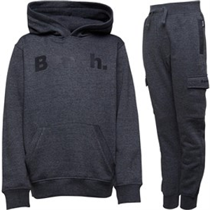 Bench Boys Fargo Fleece Cargo Tracksuit Charcoal