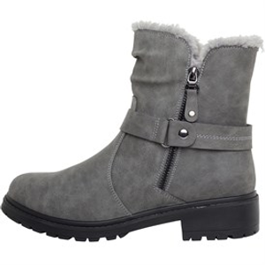 Board Angels Womens Faux Fur Trim Boots Grey