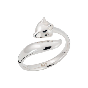 Sterling Silver Adjustable Fox Ring