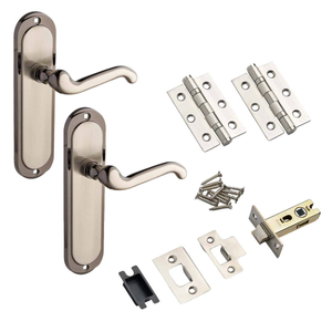 Turnberry Lever Latch Door Handle - Hinges & Fixings Pack - Dual Tone - Designer Levers