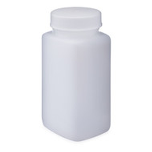 4 oz Natural HDPE Plastic Oblong Bottles (White Cap) - 37004