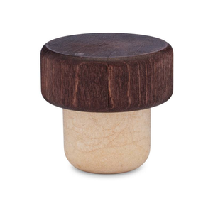 19.5 mm Brown Wood Head Bar Top Corks - 404450
