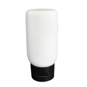 2 oz White MDPE Plastic Tottle Tubes (Black Flip Top Cap) - 2122B06WHT