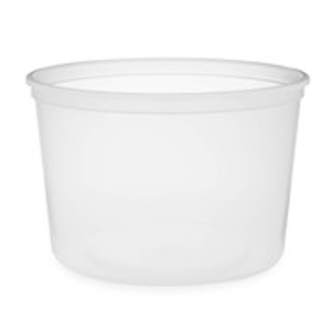 64 oz Natural PP Plastic Round Snap-Lock Containers - 29166-B