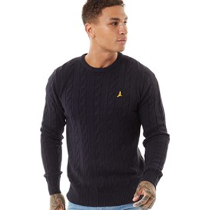 Brave Soul Mens Alliance Crew Neck Jumper French Navy