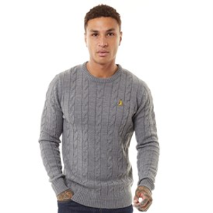 Brave Soul Mens Alliance Crew Neck Jumper Silver Grey Marl