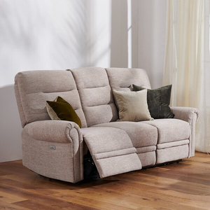 Eastbourne Recliner 3 Seater with USB in Jetta Beige Fabric
