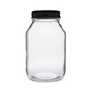 32 oz Clear Glass General Purpose Jars (Black Metal Cap) - 4404B11