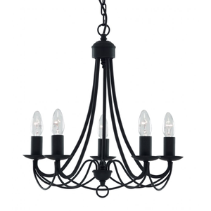 6345-5BK Maypole 5 Light Matt Black Fitting