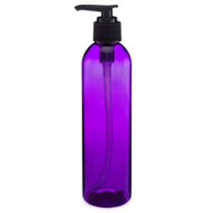 8 oz Purple PET Plastic Bullet Bottle (Black Lotion Pump) - P-PUR8PB
