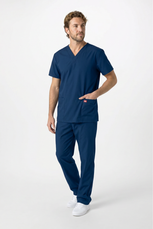 Dickies Medical Unisex Scrub Top and Trouser Set, Navy