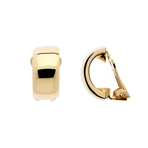 Gold Curve Clip On Earrings