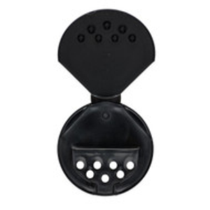 63-485 Black PP Plastic Flip & Sift Spice Caps - 2113C11BLK