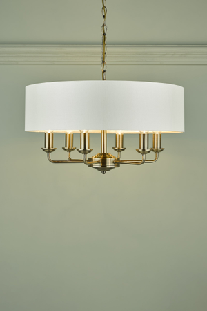 Laura Ashley Sorrento 6lt Pendant Antique Brass with Ivory Shade