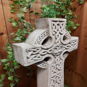 Stone Cast Detailed Giant Celtic Cross 119 cm Tall