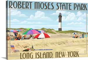 Robert Moses State Park, Long Island, New York: Retro Travel Poster